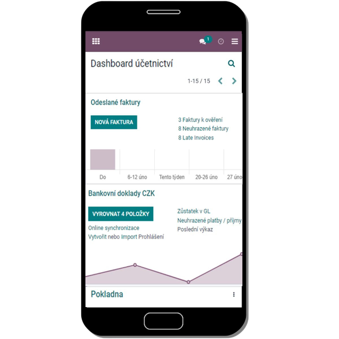 Mobilná aplikácia Online účtovníctva v Odoo